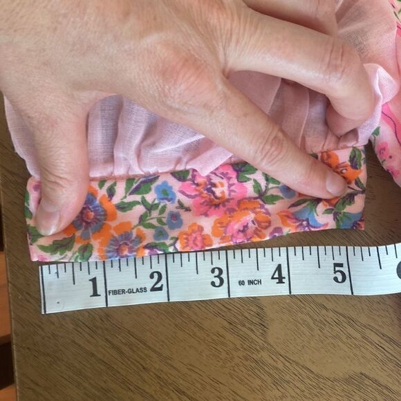 Vintage Pink Floral Victorian Style High Neck Maxi Dress Size Small - Picture 12 of 16